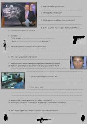 English Worksheet: Video: gun control debate after school shooting