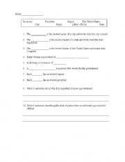English Worksheet: Government Officials
