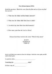 English Worksheet: African Queen worksheet