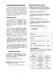 English Worksheet: countable uncountable and simple past