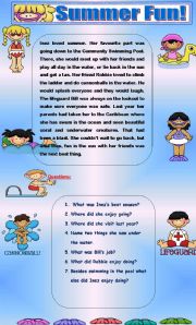 English Worksheet: Summer Fun