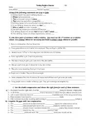 English Worksheet: testing relatives and comparatives