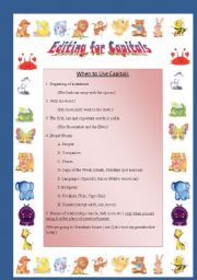 English worksheet: Editing for Capitals