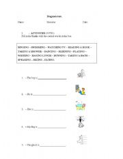 English worksheet: DIAGNOSIS TEST 3RD,  4TH OR 5TH GRADE