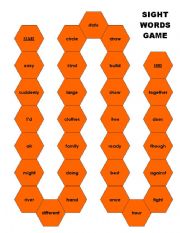 English worksheet: Sight Word Game 4