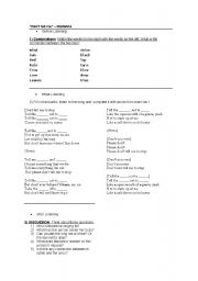 English Worksheet: Dont Tell Me - exercises