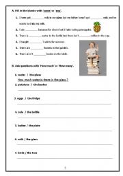 English Worksheet: some any