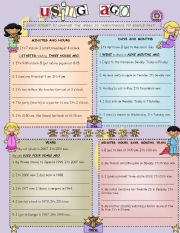 English Worksheet: USING AGO IN THE SIMPLE PAST