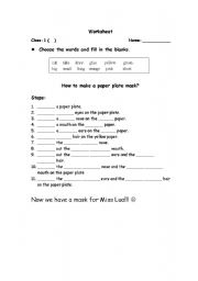 English Worksheet: action verbs