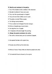 English worksheet: Active and Passive voices
