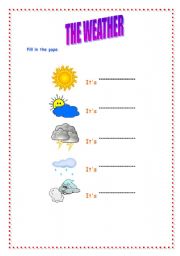 English worksheet: The weather.