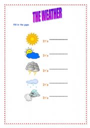 English Worksheet: The weather.