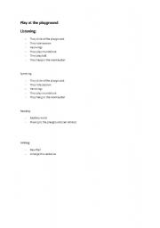 English Worksheet: Play at the ground