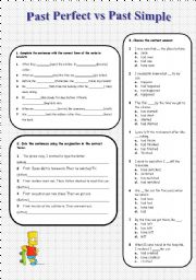 English Worksheet: Past Perfect vs Past Simple