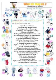 English Worksheet: simple present and preterit