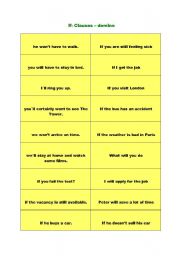 English worksheet: if clauses (type i) dominoes
