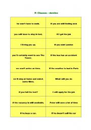 English Worksheet: if clauses (type i) dominoes