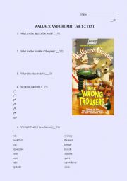 English Worksheet: Wallace and Gromit 