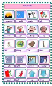 English Worksheet: antonyms part 2