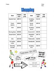 Shop with Coupon Worksheets