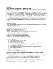 English Worksheet: Marriage