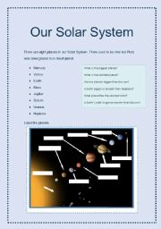 English Worksheet: Solar system using comparatives and superlatives