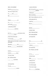 English Worksheet: MICHAEL BUBLES SONG