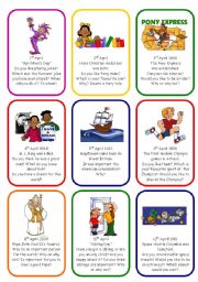 English Worksheet: WRITING OR SPEAKING CARDS - APRIL