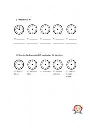 English worksheet: Telling the Time