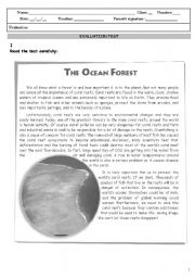 English Worksheet: The environment - test