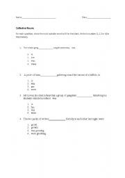 English Worksheet: Subject Verb Agreement