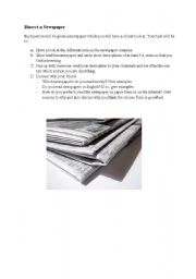 English Worksheet: Working with newspapers