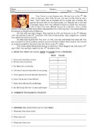 English Worksheet: Reading and comprehension in the Simple Past