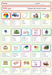 English Worksheet: Toys quiz
