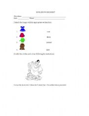 English worksheet: Snow Whites clothes