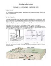 English Worksheet: locating earthquakes