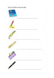 English worksheet: School Objects