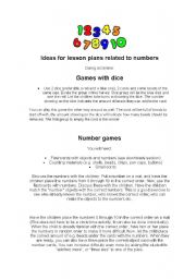 English Worksheet: Number games