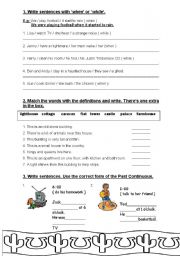 English Worksheet: Past Continuous