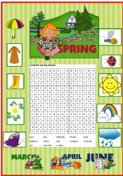 English Worksheet: SPRING WORDS