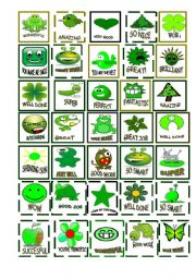 English Worksheet: green stickers