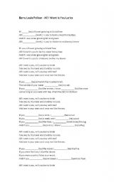 English Worksheet: Conditional 2 -  All I Want Is You