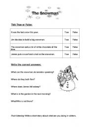 English Worksheet: The snowman