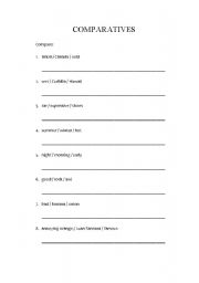 English worksheet: Comparatives Review