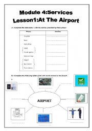 English Worksheet: at the airport