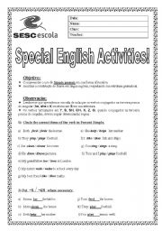 English Worksheet: Simple present Activities