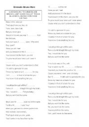 English Worksheet: Grenade - Bruno Mars