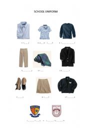 English Worksheet: School uniform