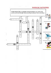 English Worksheet: physical exercises puzzle