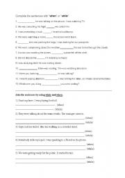 English Worksheet: when-while